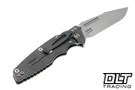 Hinderer Eklipse Non Flipper Skinny Fullered Harpoon Spanto - Working Finish Titanium - Stonewashed Blade - Translucent Green G-10 - Back
