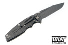 Hinderer Eklipse Non Flipper Skinny Fullered Harpoon Spanto - Working Finish Titanium & Blade - OD Green G-10 - Back