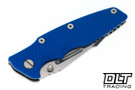 Hinderer Eklipse Non Flipper Skinny Fullered Harpoon Spear - Stonewashed Titanium & Blade - Blue G-10