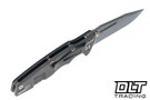 Hinderer Eklipse Non Flipper Skinny Fullered Harpoon Spear - Working Finish Titanium & Blade - Black G-10