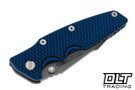 Hinderer Eklipse Non Flipper Skinny Fullered Harpoon Spear - Working Finish Titanium & Blade - Blue & Black G-10