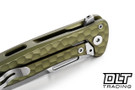 LionSteel Emmet - Green Hammertone Aluminum - Stonewashed MagnaCut Blade