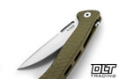LionSteel Emmet - Green Hammertone Aluminum - Stonewashed MagnaCut Blade