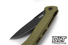 LionSteel Emmet - Green Hammertone Aluminum - PVD Stonewashed MagnaCut Blade