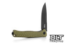 LionSteel Emmet - Green Hammertone Aluminum - PVD Stonewashed MagnaCut Blade