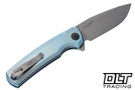 Zero Tolerance 0044BLU Button Lock Flipper - Blue Titanium - Stonewashed S90V Blade