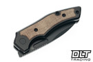 Griffin Scout F2 - Blackwash Titanium - Natural Micarta Inlay - Blackwash MagnaCut Blade