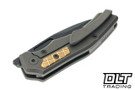 Griffin Scout F2 - Dark Stonewash Titanium - Brass Milled Frag Inlay - Heavy Blackwash MagnaCut Blade