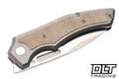 Griffin Scout F3.5 - Stonewashed Titanium - Natural Micarta Inlay - Satin MagnaCut Blade