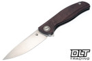 Shirogorov F95 Ursus MRBS - Maroon Canvas Micarta - Stonewash Elmax Blade