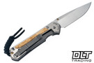 Chris Reeve Small Sebenza 31 - Polished Titanium & Blade - Box Elder Inlay - #55 - Back