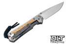 Chris Reeve Small Sebenza 31 - Polished Titanium & Blade - Box Elder Inlay - #56 - Back