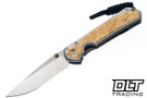 Chris Reeve Small Sebenza 31 - Polished Titanium & Blade - Box Elder Inlay - #57