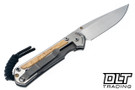 Chris Reeve Small Sebenza 31 - Polished Titanium & Blade - Box Elder Inlay - #58 - Back