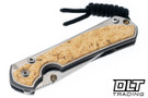 Chris Reeve Small Sebenza 31 - Polished Titanium & Blade - Box Elder Inlay - #62