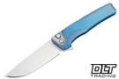 MachineWise Sonora - Raw Ti Bolster - Blue Fade Streamline Titanium - Stonewash S90V Blade #2103