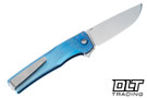 MachineWise Sonora - Raw Ti Bolster - Blue Fade Streamline Titanium - Stonewash S90V Blade #2103