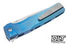 MachineWise Sonora - Raw Ti Bolster - Blue Fade Streamline Titanium - Stonewash S90V Blade #2103