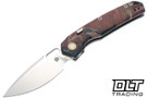 Vosteed Psyop - Canvas Rag Burl Red Currant Micarta - Stain Elmax Drop Point Blade