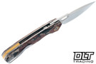 Vosteed Psyop - Canvas Rag Burl Red Currant Micarta - Stain Elmax Drop Point Blade