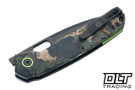 Vosteed Psyop - Canvas Rag Burl Blue Currant Micarta - Black Stonewash Elmax Drop Point Blade