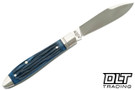 RoseCraft Blades Tanasi Lake Tear Drop - Blue Jigged Bone - Satin 14C28N Spear Point Blade