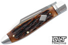 RoseCraft Blades Tanasi Lake Tear Drop - Dapper Jigged Bone - Satin 14C28N Spear Point Blade