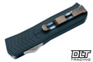 Medford Merc-1 OTF Dagger - Tumbled 154CM - Blue Aluminum - Flamed Clip