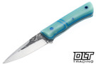 Darlington Edgecraft Valkyrie - Bolster - Blue Gummy Bear G-10 - Tapered A2 Blade - Convex Grind