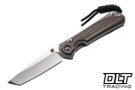 Chris Reeve Small Sebenza 31 - Tanto - Glass Bead Blasted Titanium - Macassar Ebony Inlay - #28