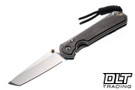 Chris Reeve Small Sebenza 31 - Tanto - Glass Bead Blasted Titanium - Macassar Ebony Inlay - #29