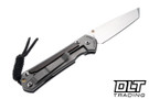 Chris Reeve Small Sebenza 31 - Tanto - Glass Bead Blasted Titanium - Macassar Ebony Inlay - #29 - Back