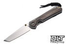 Chris Reeve Small Sebenza 31 - Tanto - Glass Bead Blasted Titanium - Macassar Ebony Inlay - #30