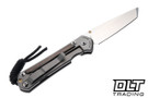 Chris Reeve Small Sebenza 31 - Tanto - Glass Bead Blasted Titanium - Macassar Ebony Inlay - #30 - Back