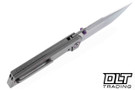 Poikilo Blade Salvator S1 - Pearlescent Stonewash Titanium - Purple Accents - Pearlescent M398 Blade