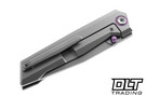 Poikilo Blade Salvator S1 - Pearlescent Stonewash Titanium - Purple Accents - Pearlescent M398 Blade
