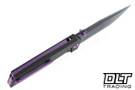 Poikilo Blade Salvator S2 - Dark Stonewash Titanium - Purple Accents - Dark Stonewash M398 Blade