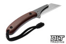 Banzelcroft MEK - Old Stock Natural Canvas Micarta - Carbon Fiber and Red Liner