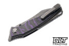 Hawk Talon M390 - Titanium Handle - Linear Purple CarboTi Overlay