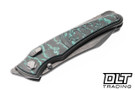 Hawk Talon M390 - Titanium Handle - Linear Teal CarboTi Overlay