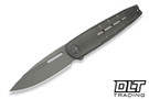 WE Knife Hull 24046-2 - Gray Titanium - Drop Point Stonewashed M390 Blade
