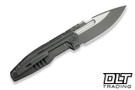 WE Knife Reveille 23057-2 - Olive Gray Titanium - Drop Point Stonewashed M390 Blade with Satin Flat