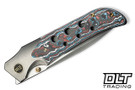 We Knife Guthrie 23072B-2 - Gray Titanium - Satin CPM 20CV Blade - Twill Carbon Fiber Inlay