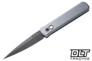 Pro-Tech Godfather - Battleworn Grey Aluminum - Black DLC 154CM Blade