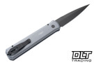 Pro-Tech Godfather - Battleworn Grey Aluminum - Black DLC 154CM Blade