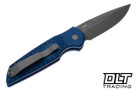 Pro-Tech TR-3 - Fish Scale Blue Aluminum - Acid Wash 154CM Blade