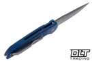 Pro-Tech TR-3 - Fish Scale Blue Aluminum - Acid Wash 154CM Blade