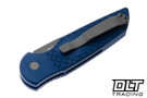 Pro-Tech TR-3 - Fish Scale Blue Aluminum - Acid Wash 154CM Blade