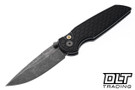 Pro-Tech TR-3 Integrity Thumbstud Manual - Reptile Textured Battleworn Black Aluminum - Acid Wash Magnacut Blade - Moasic Pin