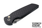 Pro-Tech TR-3 Integrity Thumbstud Manual - Reptile Textured Battleworn Black Aluminum - Acid Wash Magnacut Blade - Moasic Pin